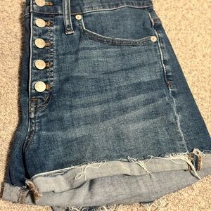 Madewell Blue Jean Shorts with Frayed Hem
